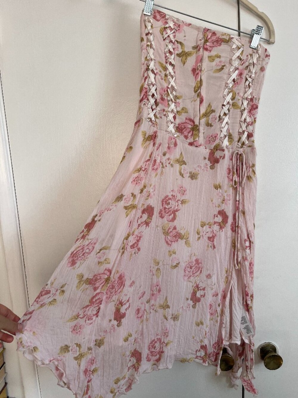 Light Before Dark/Urban Outfitters Corset Fairy Dress pink floral -- size M